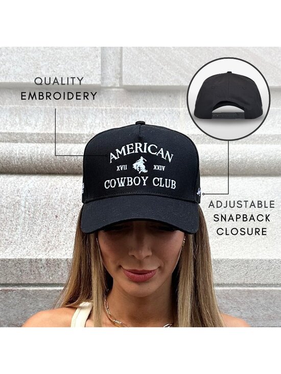 Unisex Black 1 Cute Caps Cowgirls Cowboys Snapback Western  display picture 3
